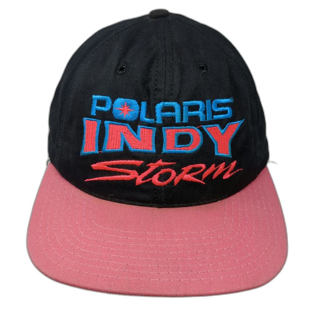 Polaris Indy Storm 750 Snowmobile Hat Snapback Black Pink One Size USA Green